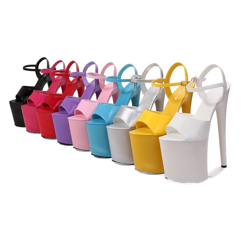 1986-1 charol 20cm especial tacones altos tacón stiletto sexy plataforma impermeable odio tiangao Super sandalias altas para las mujeres verano