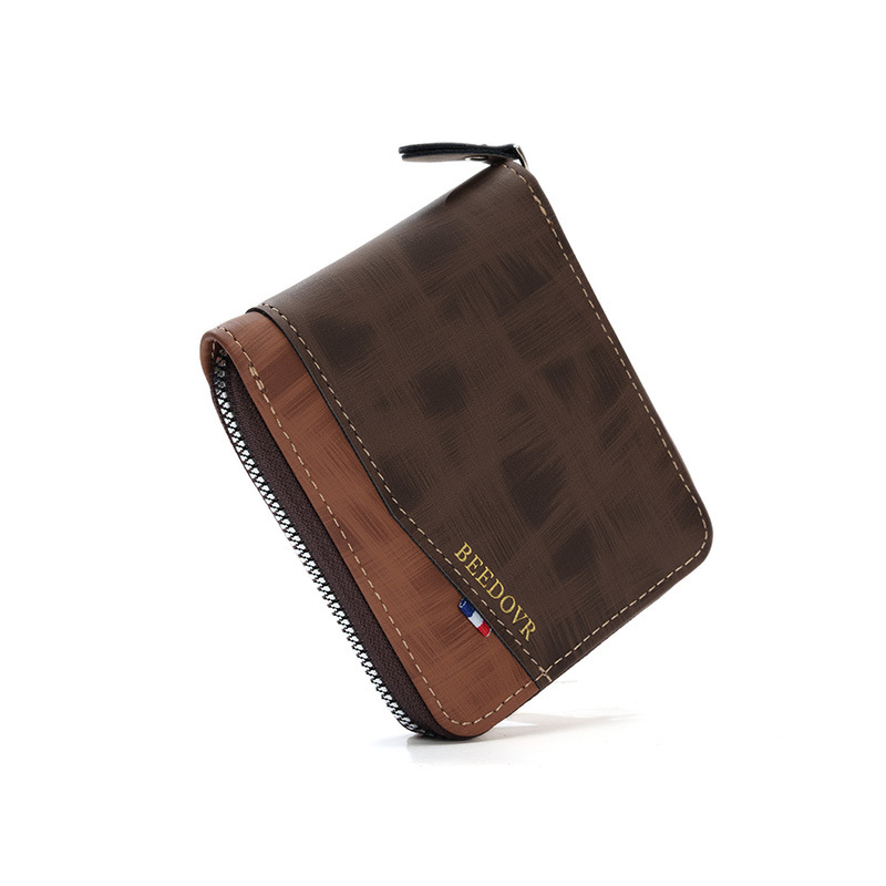 Nuevo bolso multifuncional de moda para hombres, bolso de cremallera de gran capacidad, bolso corto de cambio, bolso de tarjetas