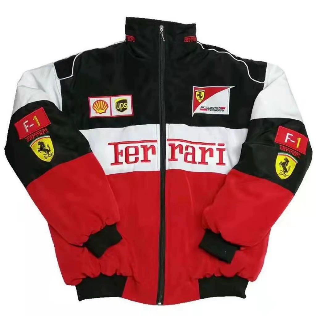 Куртка Ferrari в гоночном стиле, модный джерси, с вышивкой, американский стиль, туристическая версия