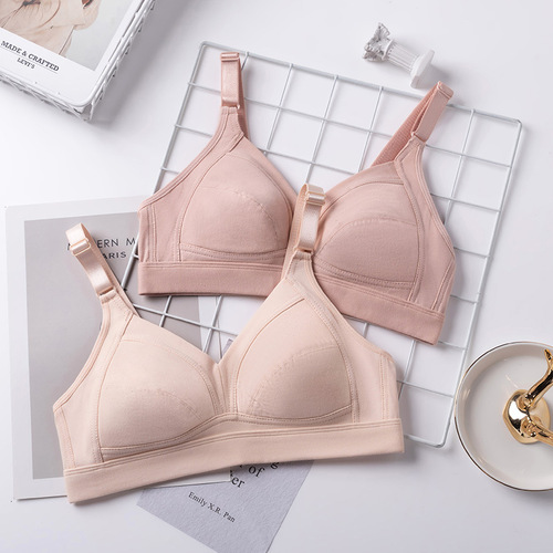 Spring and summer thin wire-free underwear for women with big breasts, large size bra without sponge, cross-border bra wholesale