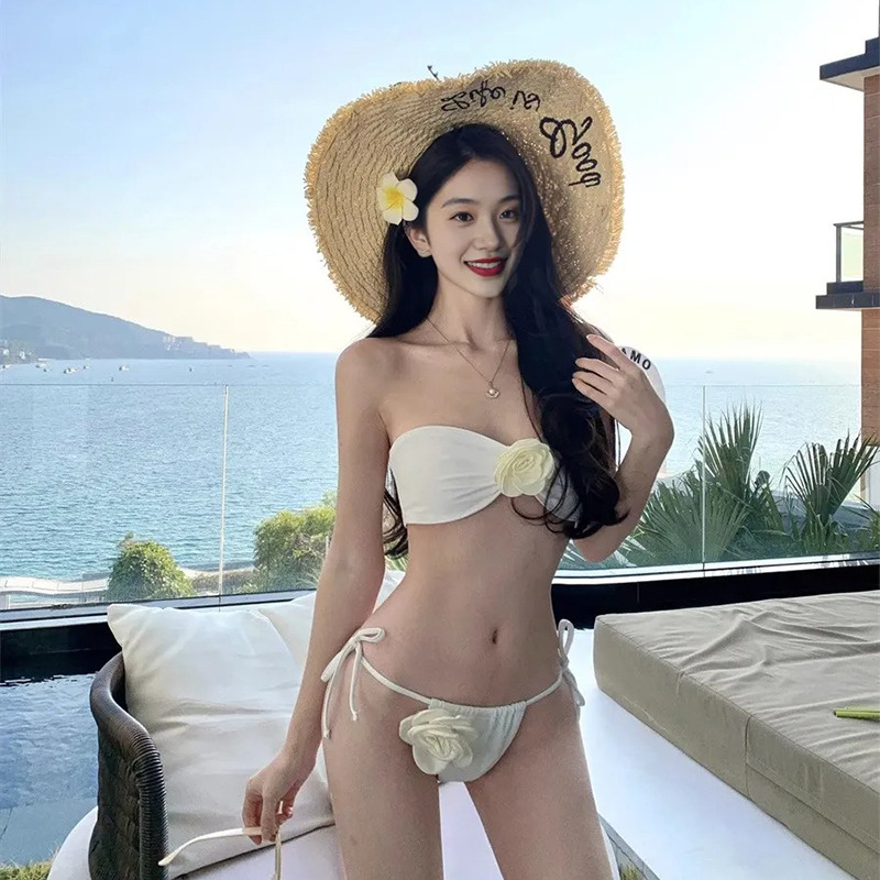 2025 nuevo estilo tailandés traje de baño blusa falda larga bikini sexy dividido traje de baño de vacaciones de alta gama traje de baño femenino