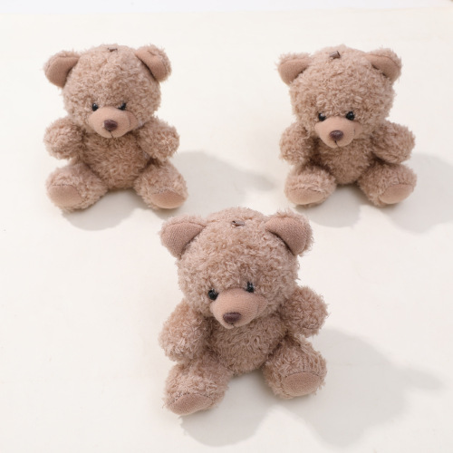 Adorable Fluffy Plush Sitting Bear Keychain DIY Novelty Backpack Accessory Wholesale for Women