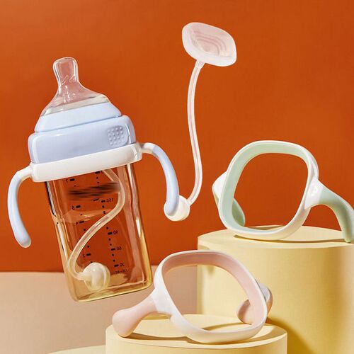 Matching bottle accessories for infants, square bottles, wide-mouth handles, wholesale, compatible with Gerber bottles, universal