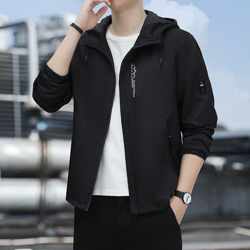 2023 hombres encapuchados primavera y otoño chaqueta de negocios ocio hombre chaqueta de otoño nueva chaqueta casual