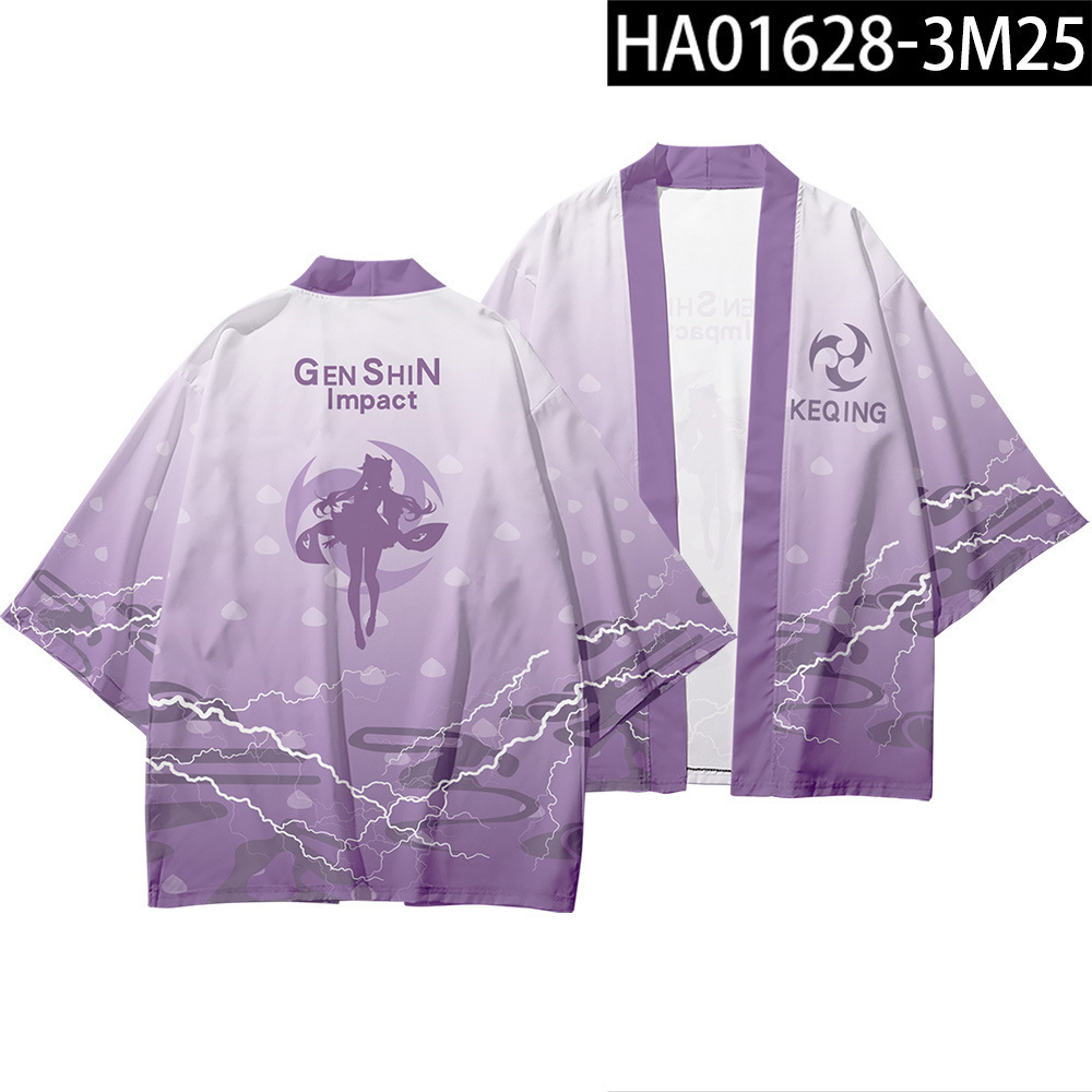 2024 verano anime cosplay dios original Genshin capa Riyue Keli cardigan kimono capa image 18