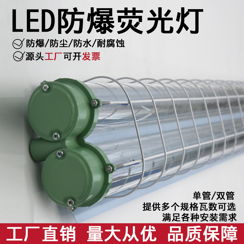 LED防爆灯荧光灯隔爆型单管双管车间厂房仓库灯罩灯管1x40 2x40