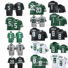 橄榄球服NFL美洲豹16#LAWRENCE喷气机1#8#5#20刺绣衬衫外贸批发