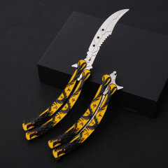 五爪金龍合金模型蝴蝶刀甩刀未開刃的玩具刀