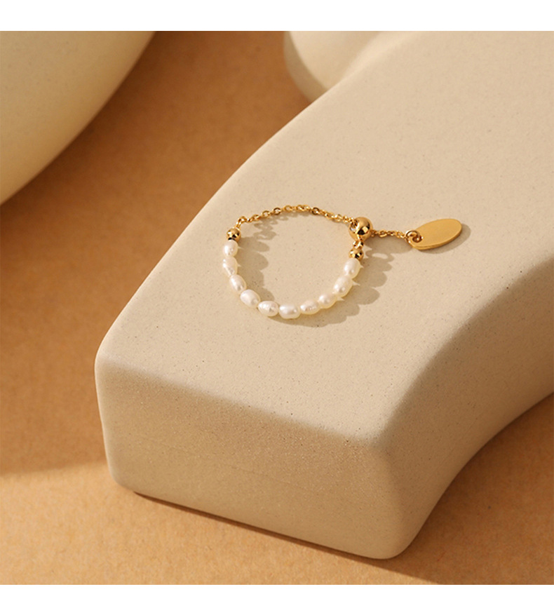 Solid Color Pattern Women'S Gender 1 Piece Fashion Solid Color Pearl Beaded Women's Rings