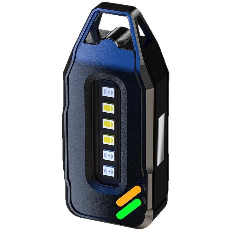 Transfronterizo mini linterna de luz alta recargable portátil llavero lámpara LED de advertencia de emergencia