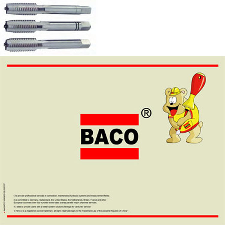 BACO公制粗牙左旋螺纹手用丝锥三锥组套L11001002 L110010025