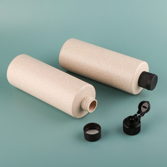 Degradable wheat straw material HDPE plastic bottle 120ml 500ml washing and protection supplies essence liquid shoulder bottle