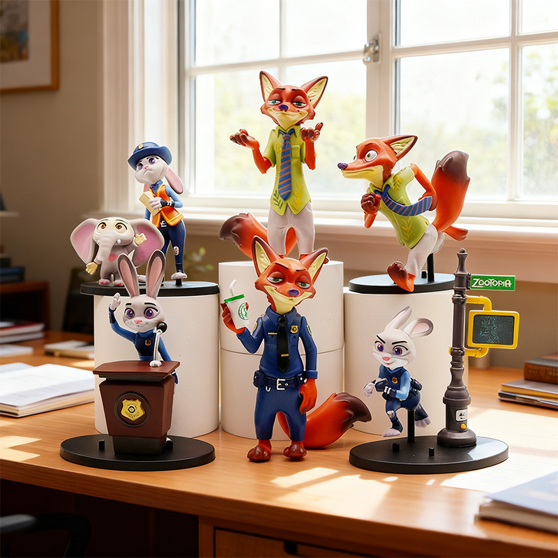 Zootopia Judy Rabbit Nick Fox Series Hand Figure Model Cute Cartoon Animation Hand Figure Movie Peripheral