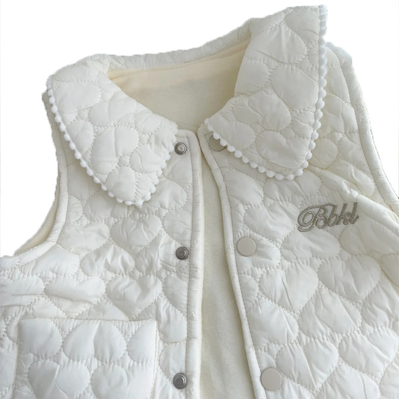 Qianqiu niñas invierno y otoño chaleco nuevo estilo coreano de aire extranjero para niños niñas con chaleco de algodón caliente y grueso