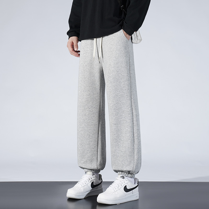 WASSUPNEST ヘビーウェイトコットン スポーツパンツ メンズ 秋冬 ジョガーパンツ メンズ アメリカンスタイル ルーズフィット スウェットパンツ トレンド カジュアルパンツ