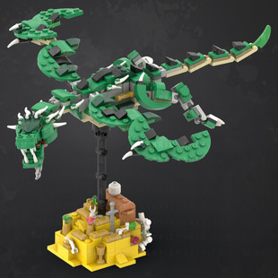 Moc-127000 Medieval Castle with Qinglong, Suspension Bridge, and Fence 3892 Particle Number