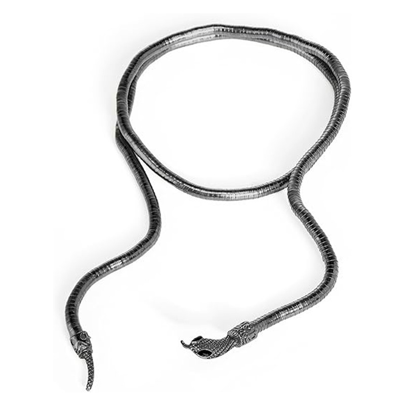 Auffällige Schlangenkette Für Damen Dunkle Coiled Snake Halskette_voghion.com