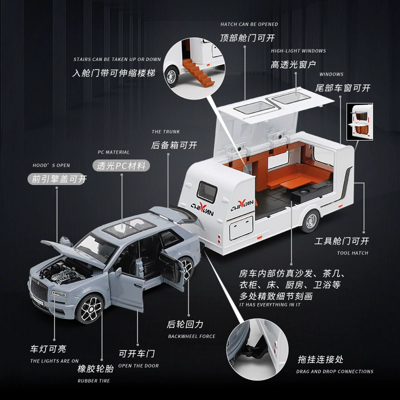 Zhongyuanxing набор металлических моделей 1:32 Jeep и RV — реалистичная копия, внедорожник для кемпинга, несколько цветов
