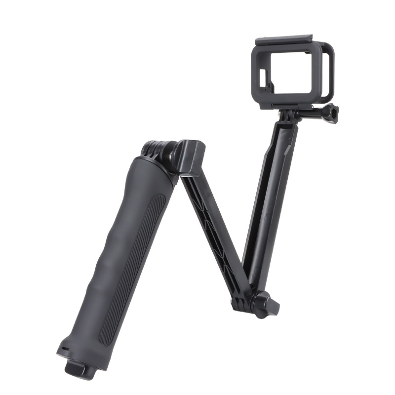 Oculta plegable de tres vías ajustable selfie stick gopro11 deportes Cámara trípode portátil de tres veces selfie stick