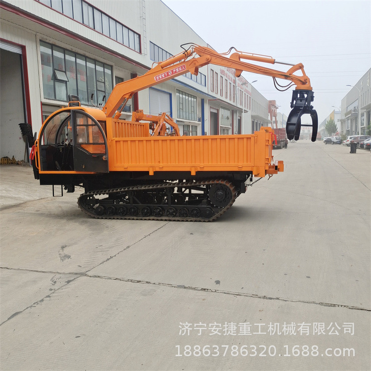液压自卸履带随车抓 3+2农用抓木机运输车 后桥式履带随车抓厂家