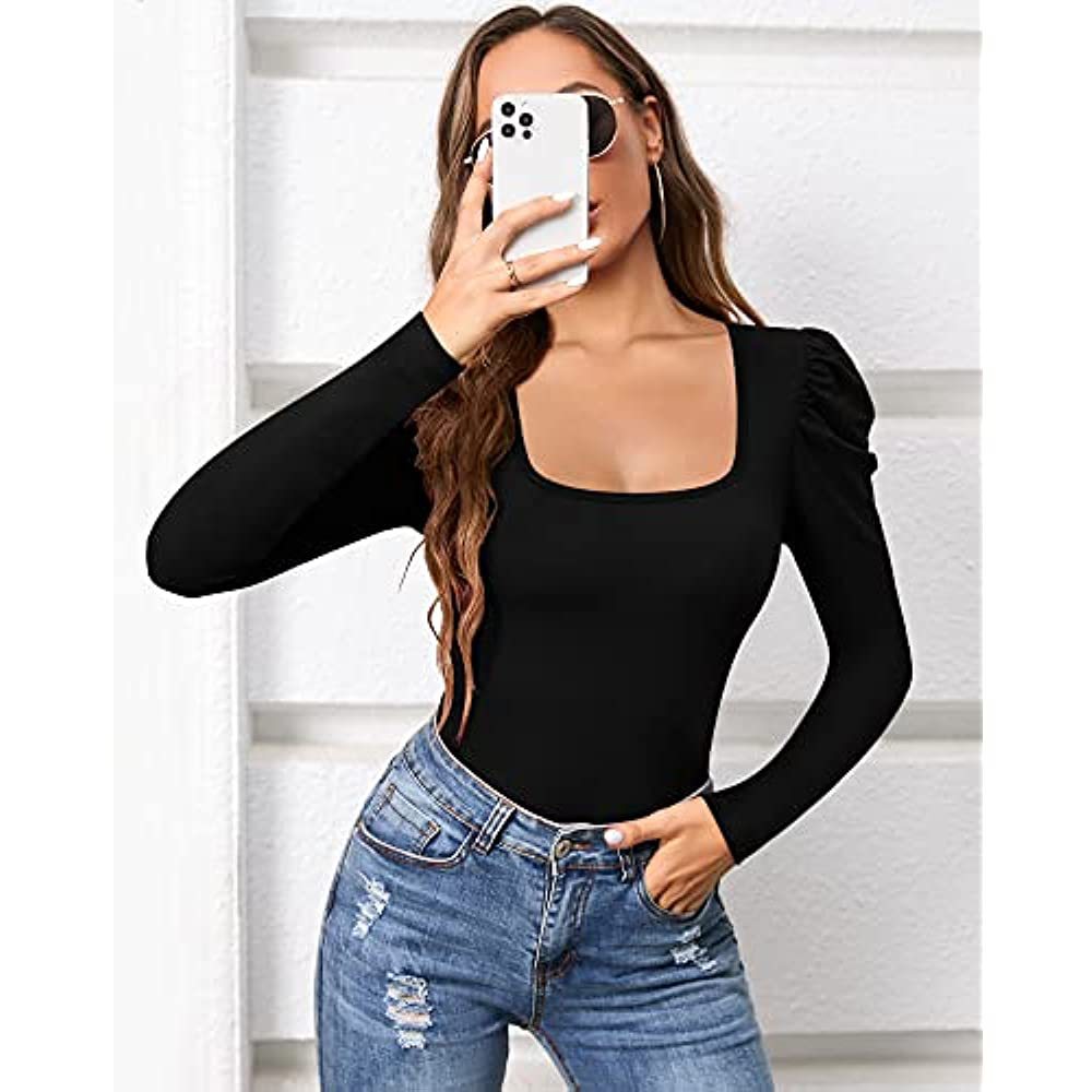 Amazon AliExpress estación independiente nueva venta caliente de las mujeres de cuello cuadrado en forma de T de una sola pieza apretado mono superior