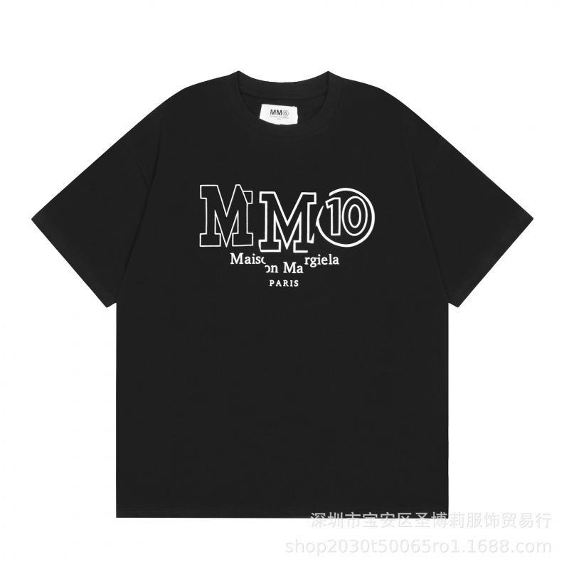クロスボーダー メゾン マルジェラ マルジェラ デジタル プリント MM6 ピュアコットン 高品質 メンズ Tシャツ レディース 半袖 トレンド|undefined