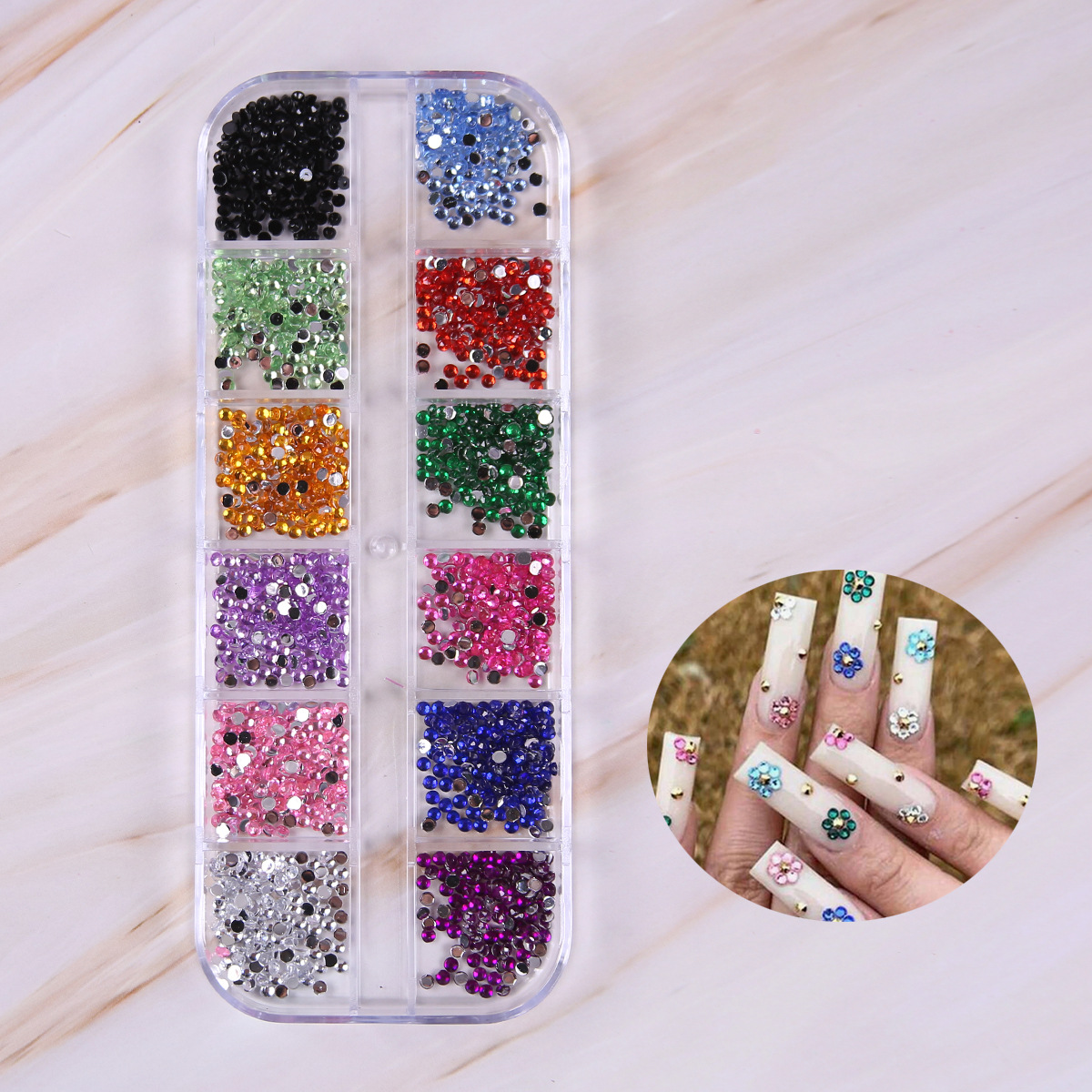 Joyas de uñas calientes transfronterizas ins12 rejilla amor estrella resina vidrio de forma especial diamante etiqueta de uñas diamante nail