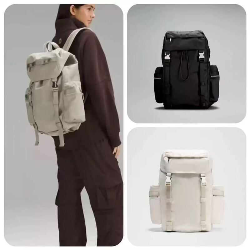 New Lulu 25L Bomber Backpack with Cap, Large Capacity Sports Backpack for Men and Women, Suitable for Hiking and Travel