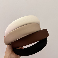 海綿發箍高顱頂復古純色外戴壓發發卡氣質寬邊法式新款網紅頭飾女