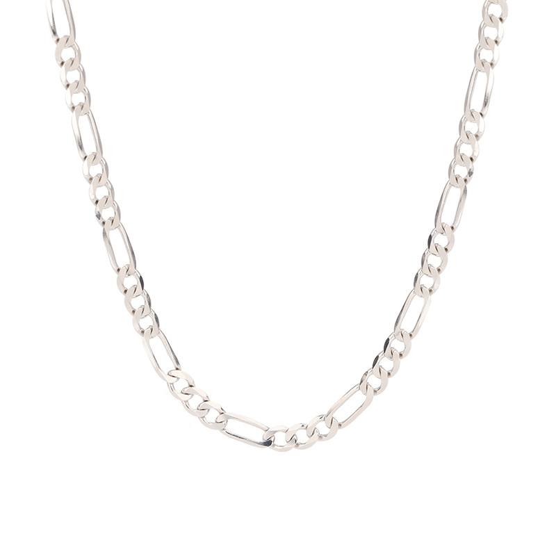 925 plata esterlina 5mm collar de cadenas de hippie para hombres Europa y América joyería de plata procesamiento personalizado Figaro cadena de plata para niños