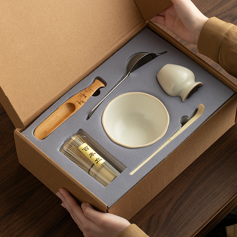 Tazón de matcha de estilo japonés, herramienta de té de la dinastía Song, tazón de té de cerámica, licuadora transfronteriza, cepillo de matcha, juego de tetera