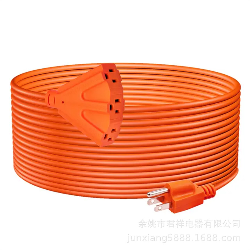 Suministro de cable de extensión de tres enchufes estándar de EE.UU. enchufe de cable de alimentación poroso estándar de EE.UU.
