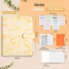 A5-Marble Corner-yellow/zipper bag 10/6 color budget card 12/horizontal line 45/A English sticker 2/5 color partition paper
