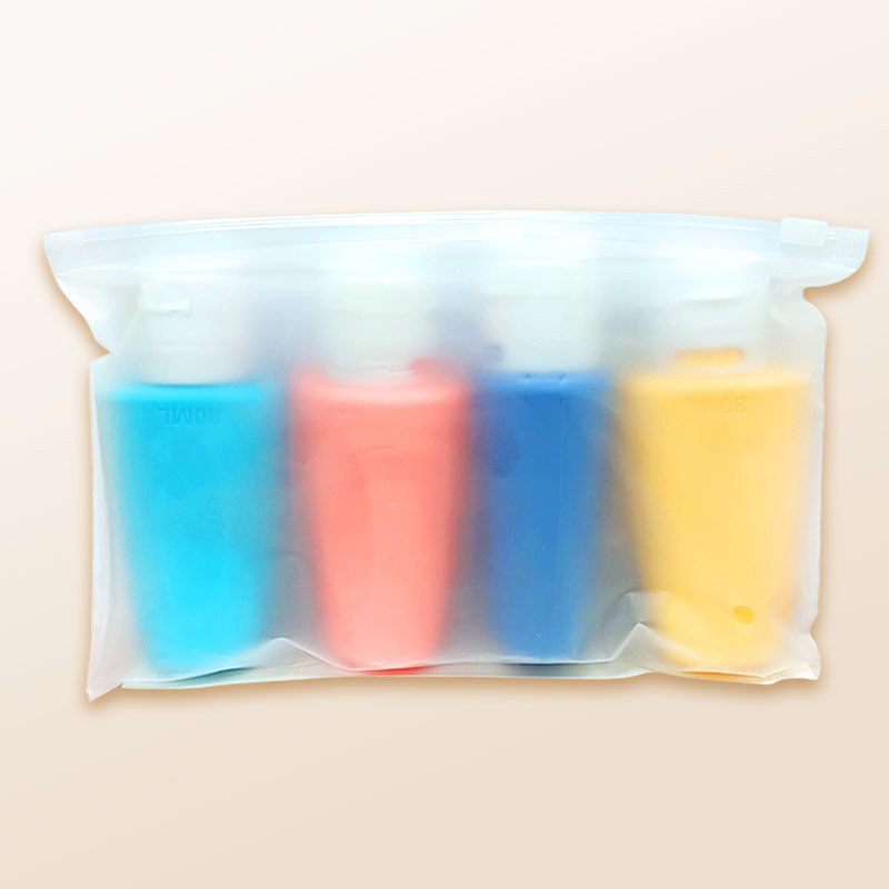 Traje de sub-botella de silicona de grado alimenticio suave botella de loción champú desinfectante de manos cosméticos de viaje sub-botella de vacío