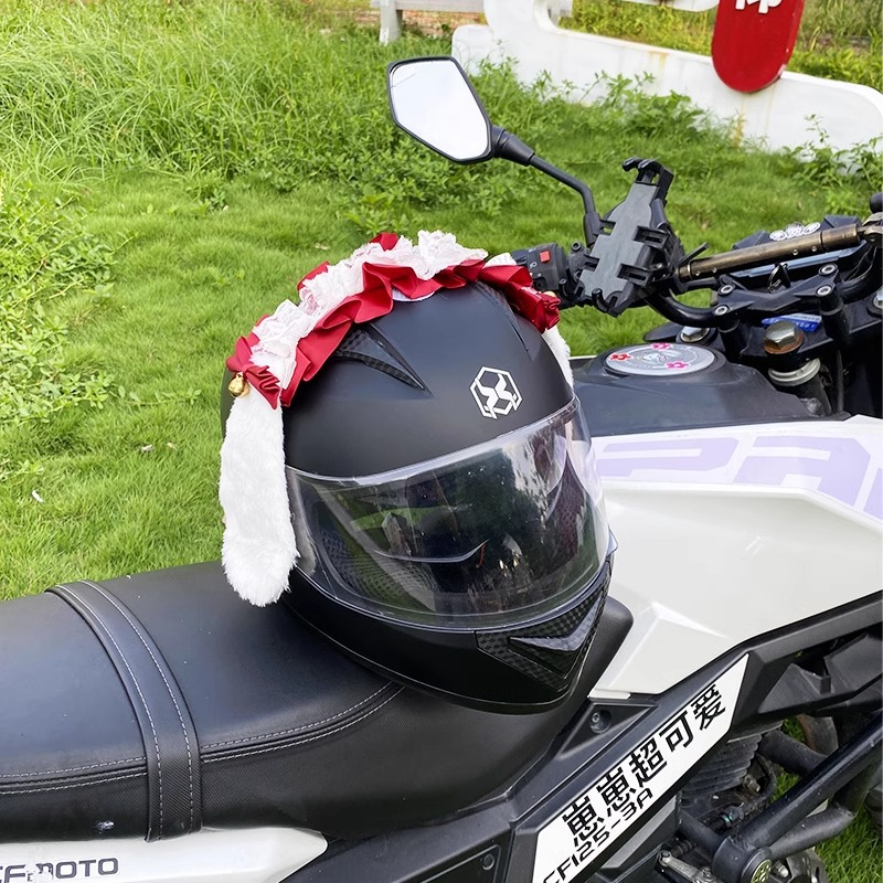 Black and Red Cinnamoroll Headband Helmet Decoration Motorcycle Accessories