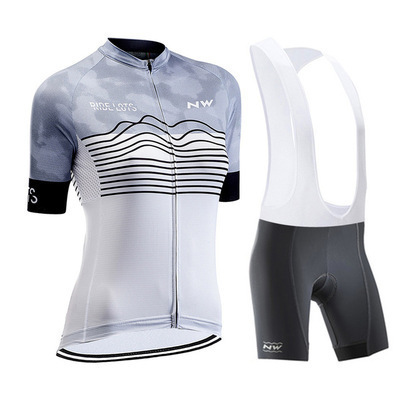 NW Women's Summer Short-sleeved Riding Suit Strap suit Breathable Quick-drying Mountain Bike Riding Suit Cross-border