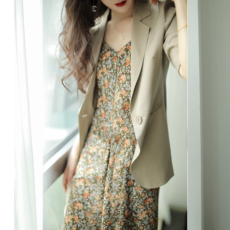 XZ102-Thin Suit Korean Elegant Commuter Slim Waist Seven-point Sleeve Suit Sunscreen Shirt Air-conditioning Shirt Jacket