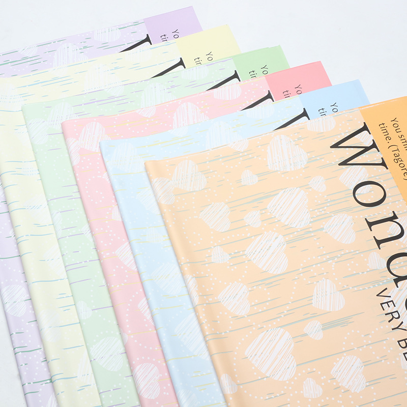 Huaxi en forma de corazón de azúcar comercio exterior transfronterizo papel de embalaje de flores pequeñas flores frescas regalo de papel de ramo de flores florista papel de embalaje de flores