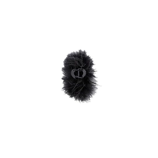 Large Shark clip autumn and winter feather grip high-grade ostrich fur hairpin female back head Plush Clip headdress
