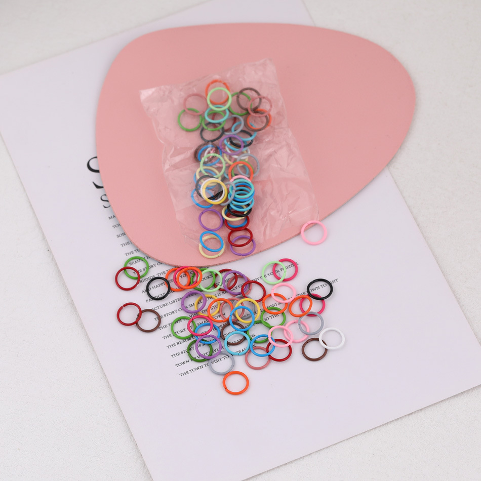 Color paint double ring open ring iron ring diy handmade homemade bracelet necklace connecting ring jewelry material accessories 3