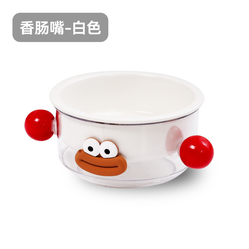 Cuenco para gatos de cerámica de ojos grandes Tazón para gatos Tazón para mascotas de cerámica Tazón para mascotas dos en uno Tazón doble anti-volcado Productos para mascotas