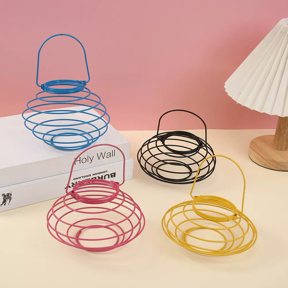 定制可拉伸弹簧铁丝灯笼LED灯创意镂空铁艺线圈螺旋金属挂灯批发