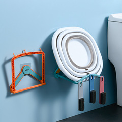 Washbasin storage rack without punching holes in the bathroom bathroom foldable washbasin rack wall-mounted household basin rack storage rack