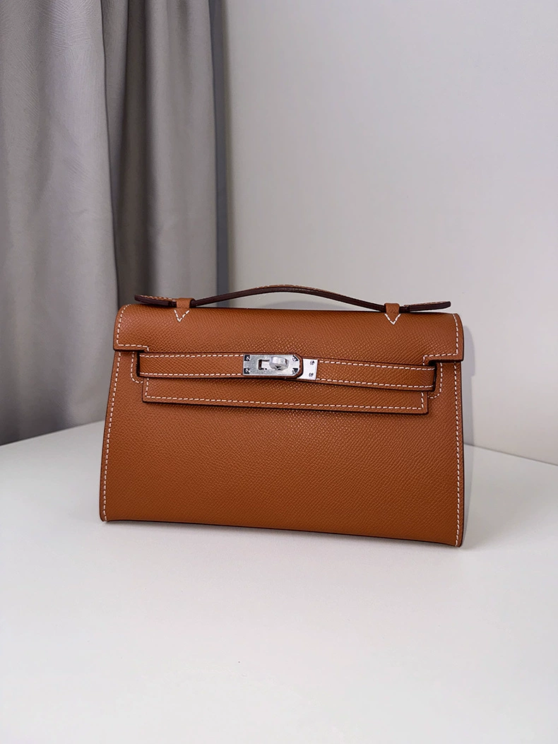 Ручная мини-сумочка Kelly, кожа каллской кэрри Swift calfskin, цепочка через плечо и верхняя ручка, 22.7×16.6×7.9 см