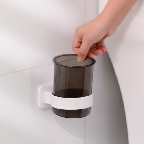 Stainless steel handle toilet brush seamless adhesive wall-mounted toilet cleaning soft-bristled toilet bathroom plastic cleaning brush