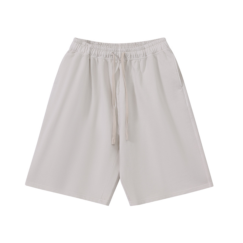Retro pan blanco lavado pantalones cortos para hombres 2025 colorido cruzado pantalones de cinco puntos sueltos pantalones casuales ha hecho pantalones viejos