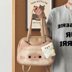 可爱烤面包小猫包包女2025新款潮时尚多功能双肩包大容量卡通背包