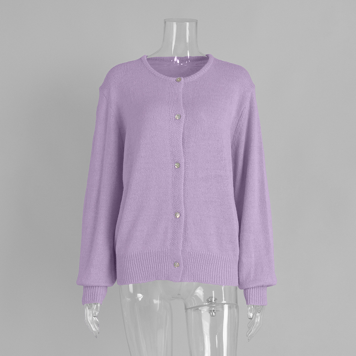 Cardigan de punto de color caramelo mujeres Europa y los Estados Unidos otoño y invierno 2025 cabello de cabello