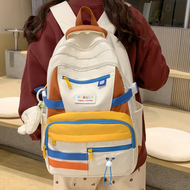 日系双肩包女甜美小清新大容量森系百搭学生书包初中高中生背包女