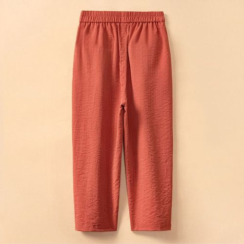 932 Ice Silk 7/8 Length Women's Pants 300 Pounds Summer Casual Bootcut High-Waisted Loose Radish Pants